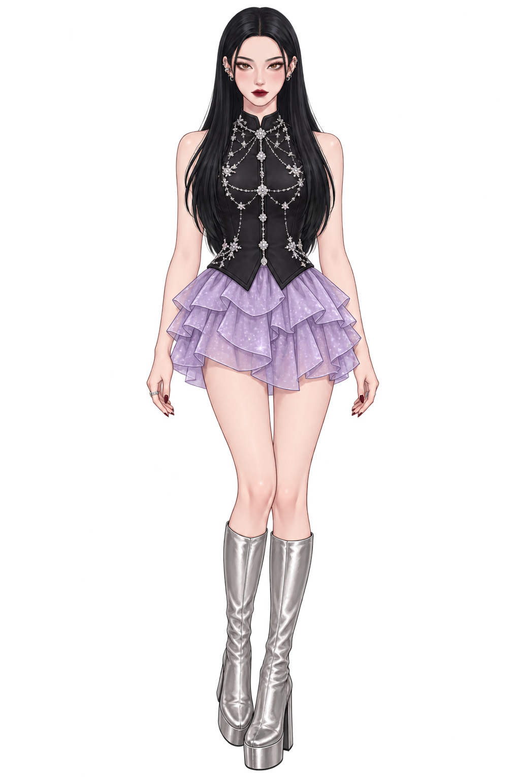 KVIBE RIA in her crystal stage outfit