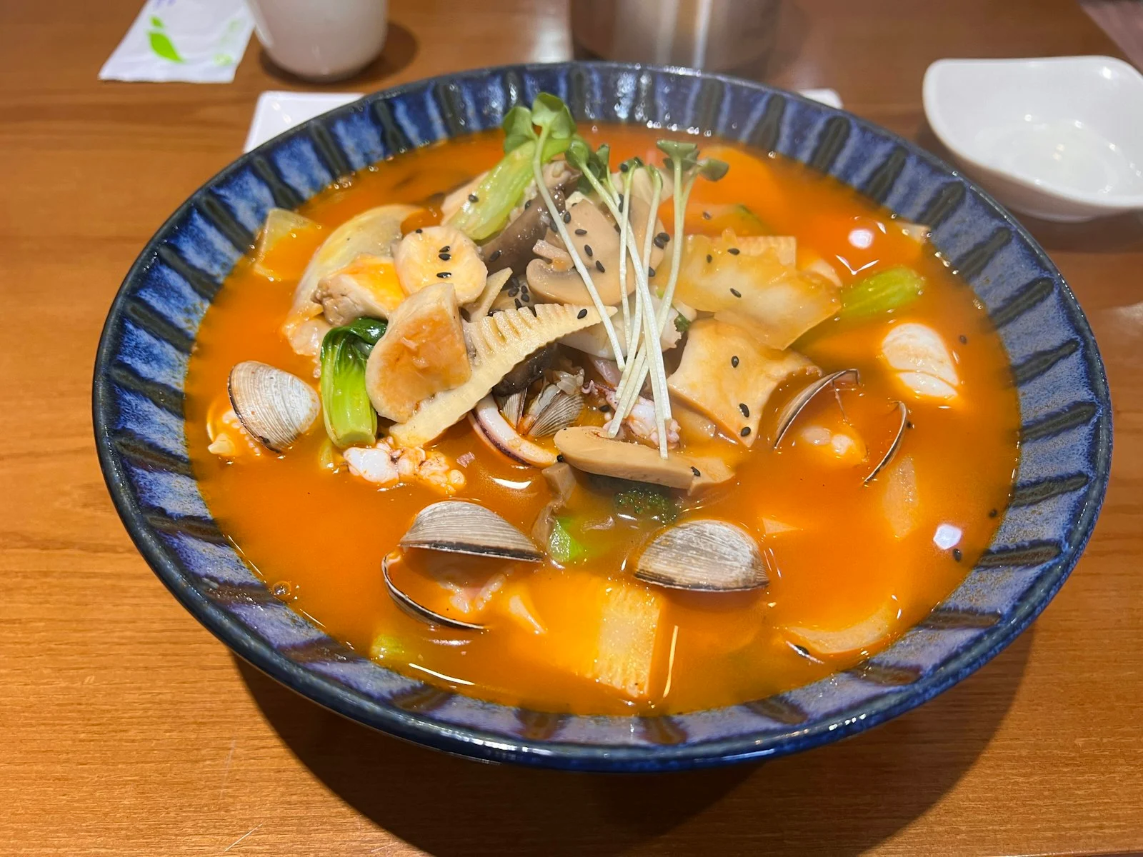 A bowl of Korean noodle soup in Busan