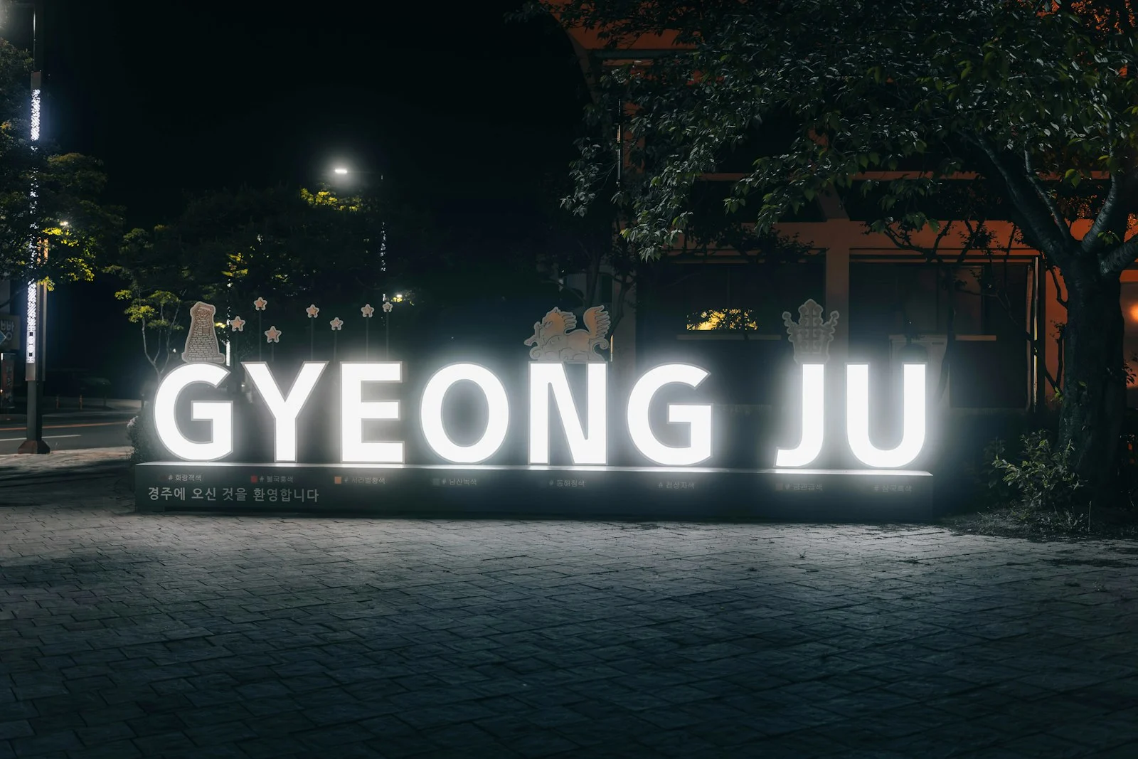 Neon Gyeongju sign at night, Gyeongju