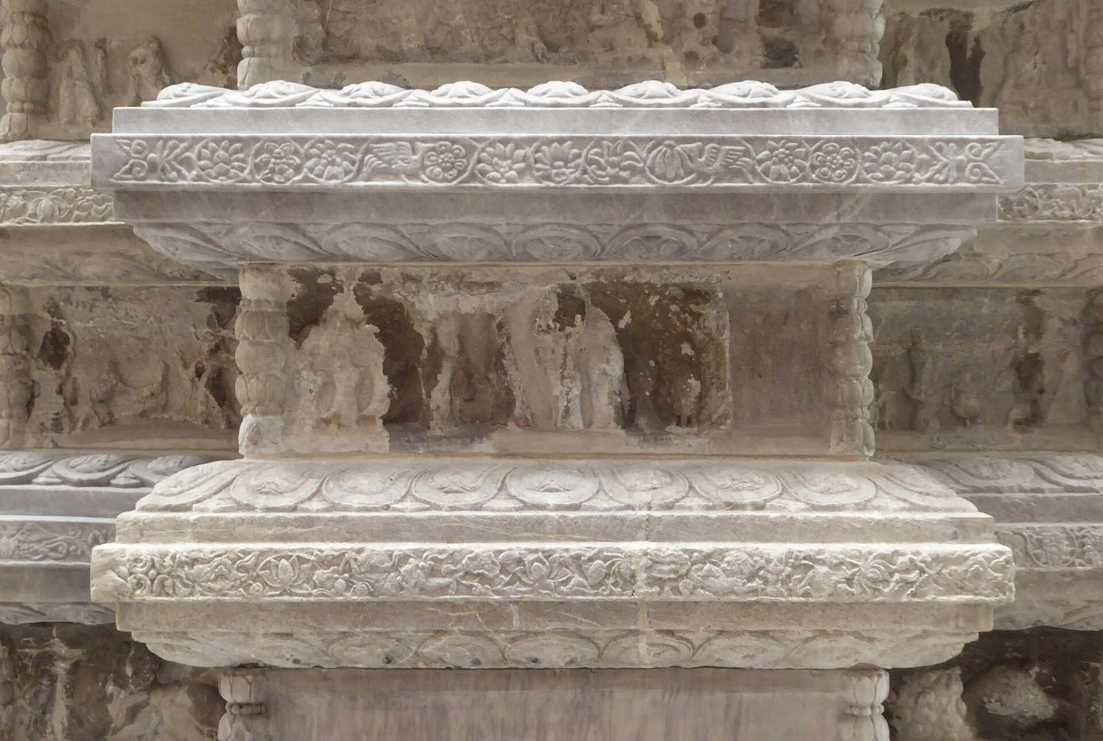 Carved marble detail of the Gyeongcheonsa Ten-story Pagoda
