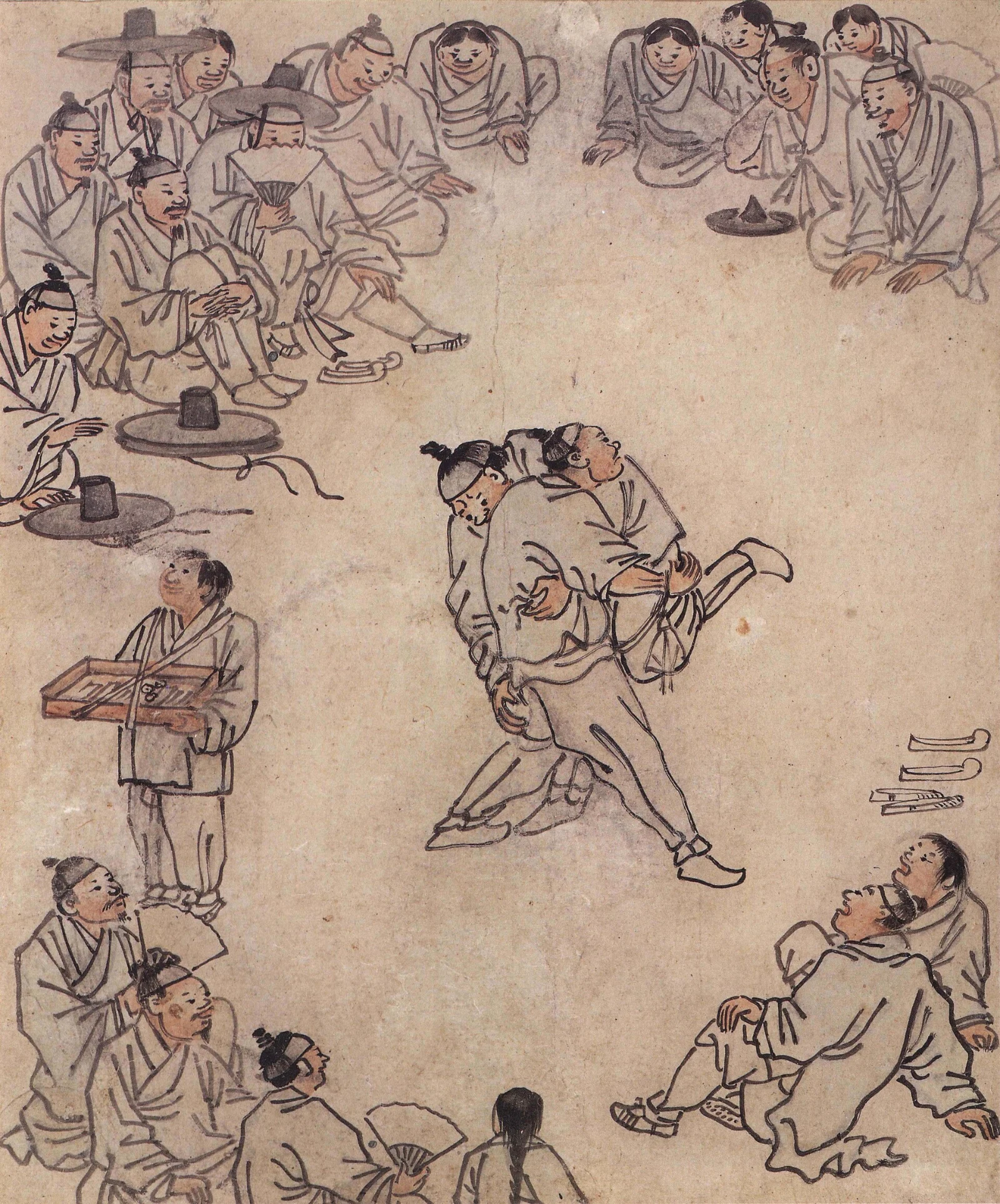 Ssireum (Wrestling) by Kim Hong-do